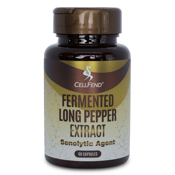 CellFend, Fermented Long Pepper Extract, Piper Longum, Piperlongumine, Piplartine, Piperlongumin, Pippali, Trikatu, Senescent, Senescence, Senolytic, Zombie Cells